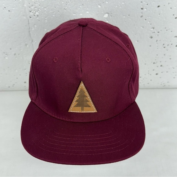 The Landmark Project Burgundy Adjustable SnapBack Hat with Tree Patch - Picture 1 of 11